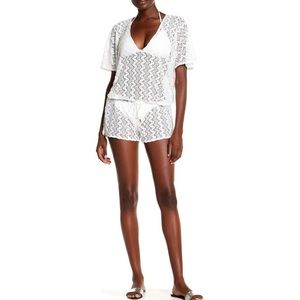 Melissa Odabash Alyna Crochet Lace Knit Romper